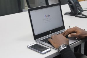 person on laptop